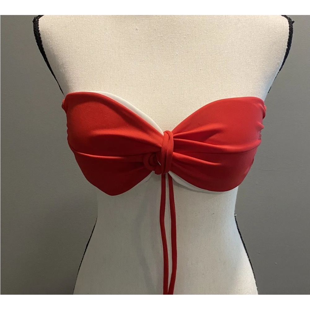 NEW W/O TAGS Red & White Swim Suit Top
